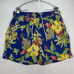 Polo Ralph Lauren Mens XL Swim Trunks Floral Hawaiian Lined Shorts Drawstring